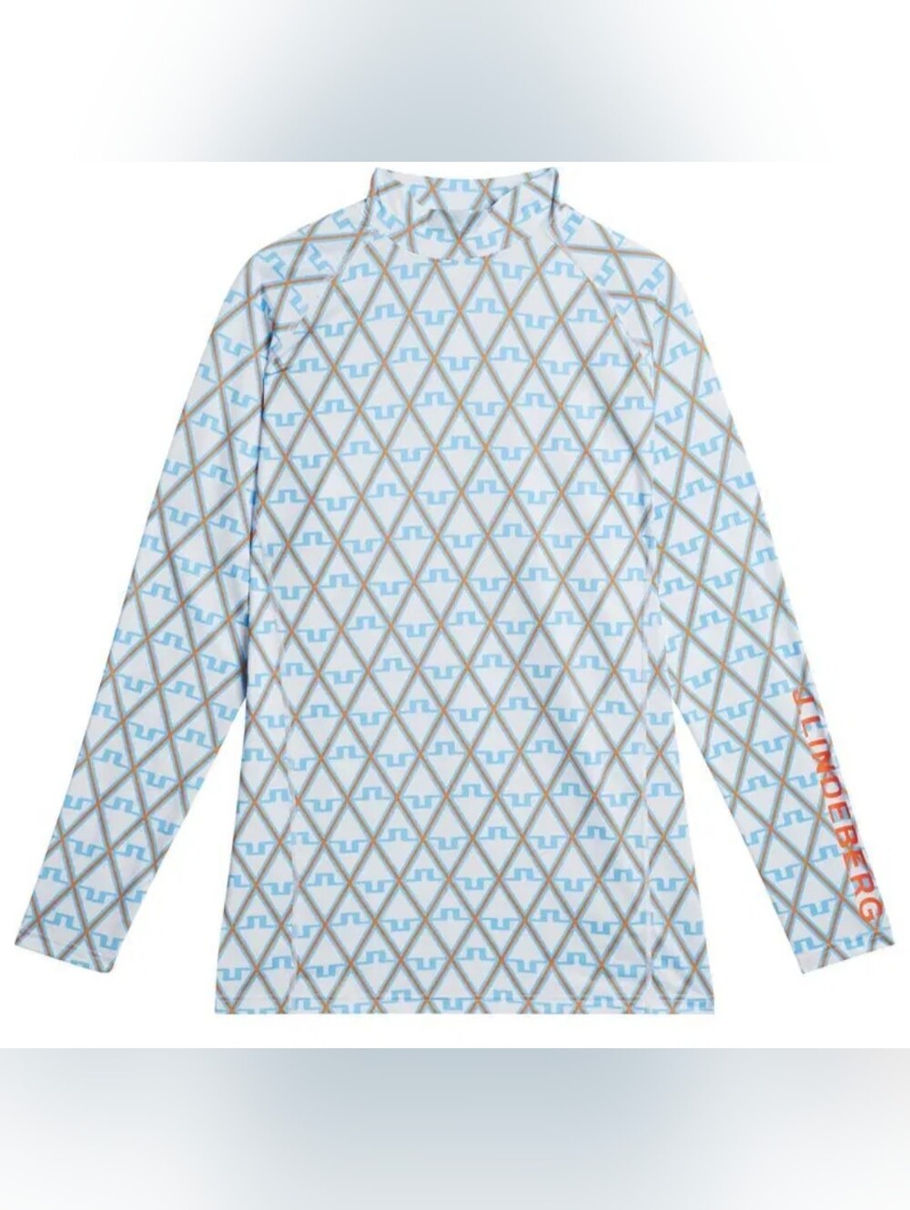 J.Lindeberg Long-Sleeve Mock Neck Top with Logo Sleeve